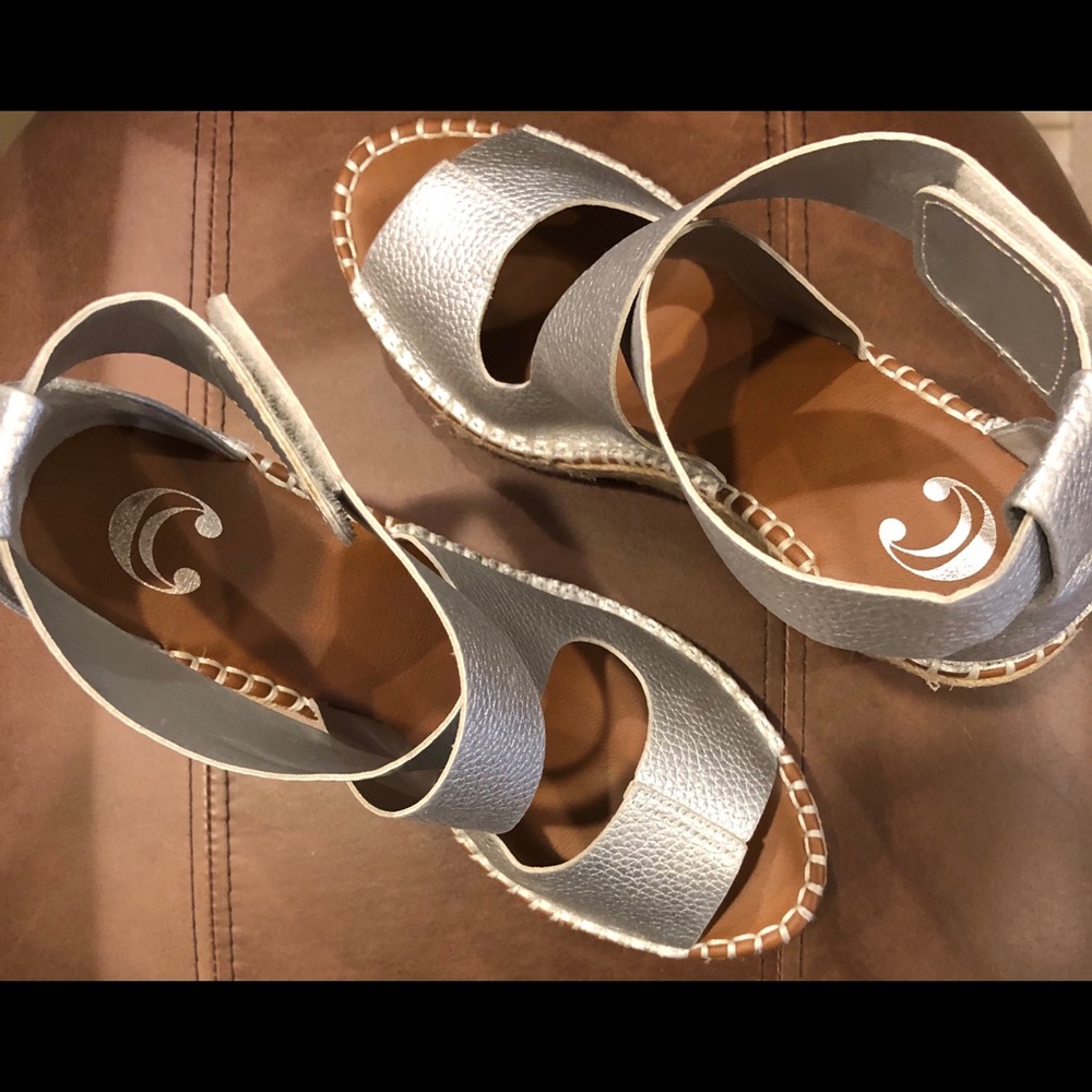 Women’s Silver Metallic Espadrille Shoes